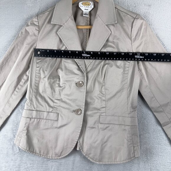 Talbots Petites Blazer Coat Two-Button Office Work Stretch Womens Gray Size 0 - Picture 6 of 10